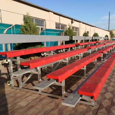 Bom preço Material de alumínio da bancada exterior portátil do metal do estádio com assentos plásticos em linha