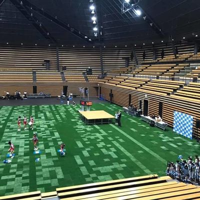 Bom preço grama artificial sintética da altura de 45mm para o certificado do GV da corte do esporte do futebol do futebol em linha