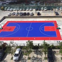 Piso esportivo de azulejos de polipropileno copolímero de impacto para quadras interiores coloridas ao ar livre