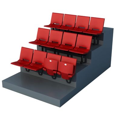 Cadeira fixa de estádio em HDPE/PP - Assentos antienvelhecimento, anti-UV, à prova de fogo, interiores ou exteriores