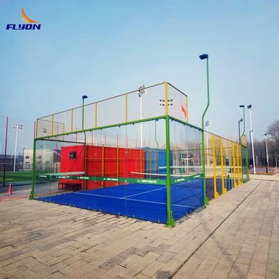 Bom preço Campo de tênis de padel sintético completo com equipamento em linha