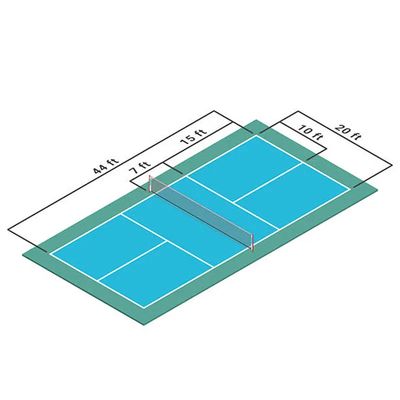 Bom preço Tamanho da quadra Opção 44*20ft ou 60*30ft Pickleball Court Mat Roll Instalação com revestimento Arcílico camada superior de areia cristalina em linha