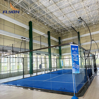 Bom preço Kit de campo de tênis de padel modular com estrutura de aço galvanizado e logotipo personalizado para fácil configuração em linha