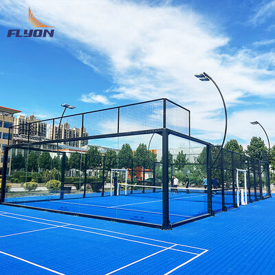 Bom preço Água Galvanizado Panorâmica Padel Court com cor personalizada para esportes ao ar livre em linha