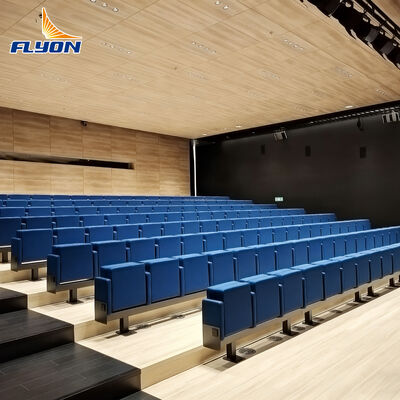 Bom preço Cadeira de auditório de couro de alta qualidade com apoio de braço ajustável dobrável para assentos de teatro em escolas e hotéis em linha
