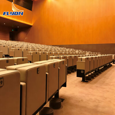 Bom preço Assento de teatro dobrável com apoio de braço ajustável e couro de alta qualidade para auditórios e cinemas em linha