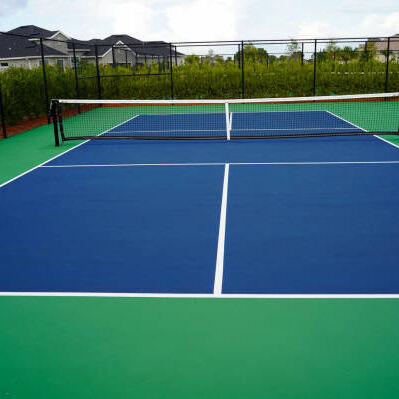 Bom preço Padrão da UE 44 * 20ft portavel Pickleball Court Mat com superfície antiderrapante e pintura de linha personalizada em linha